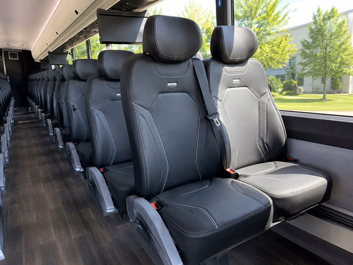 56 passenger charter bus inside